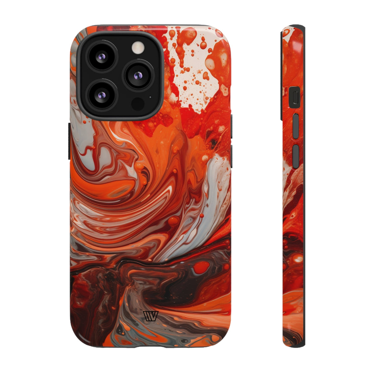 White Fire Paint Swirl Tough Phone Case