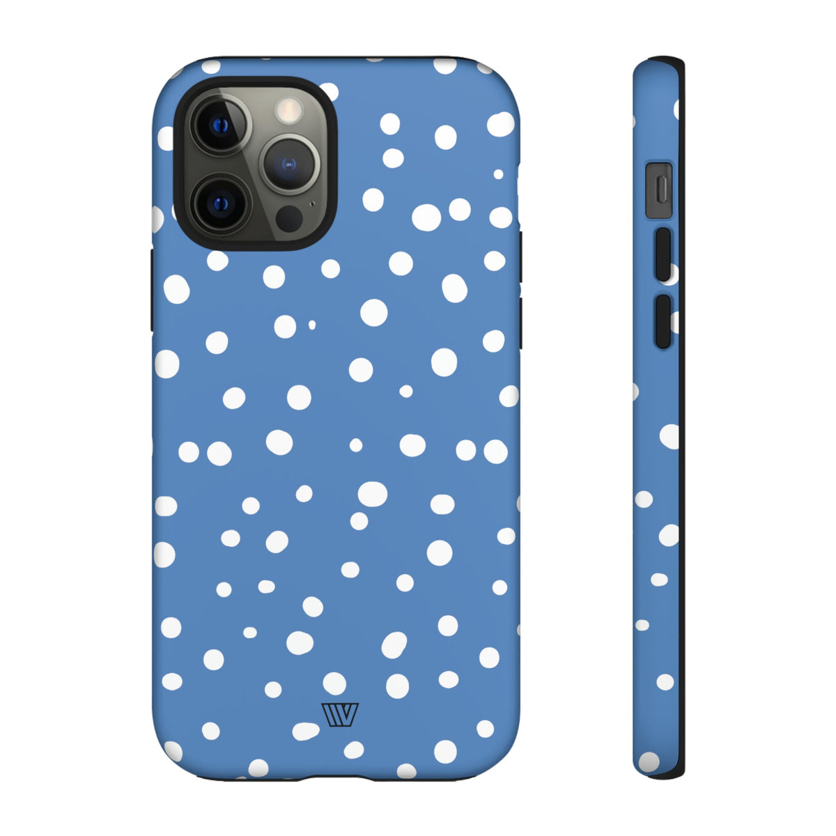 Dusty Blue Dots Tough Phone Case Dual-Layer Protection