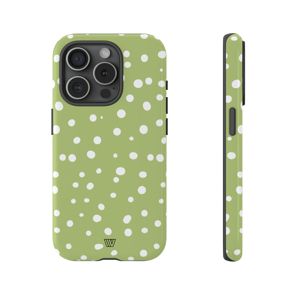 Tough Phone Case Dual-Layer Protection PALE OLIVE DOTS