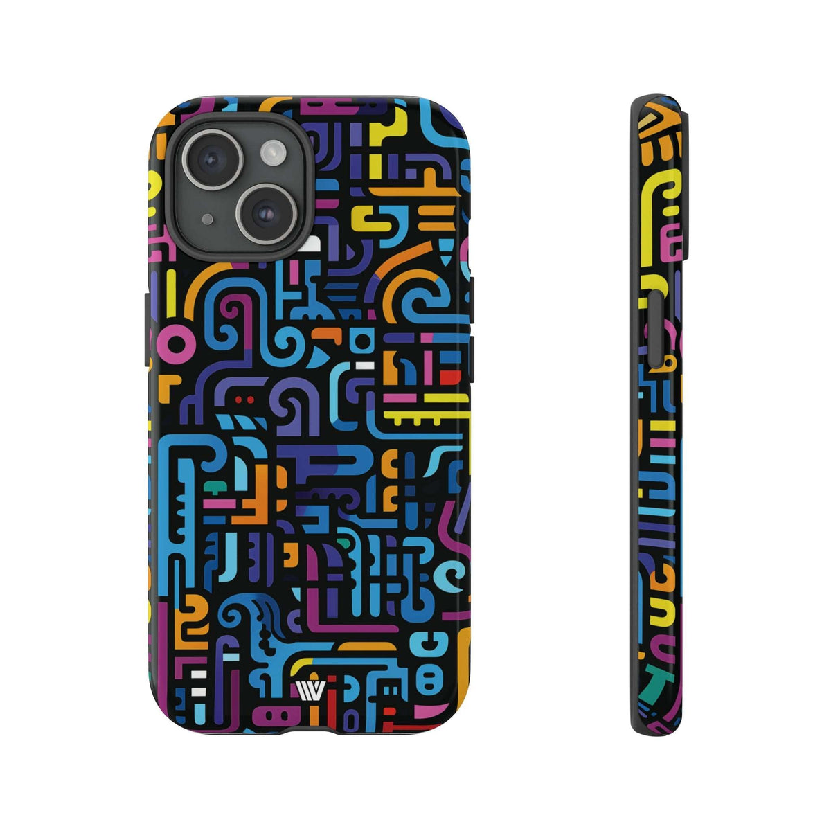 Tough Phone Case Dual-Layer Impact Resistant NEON GLYPHS