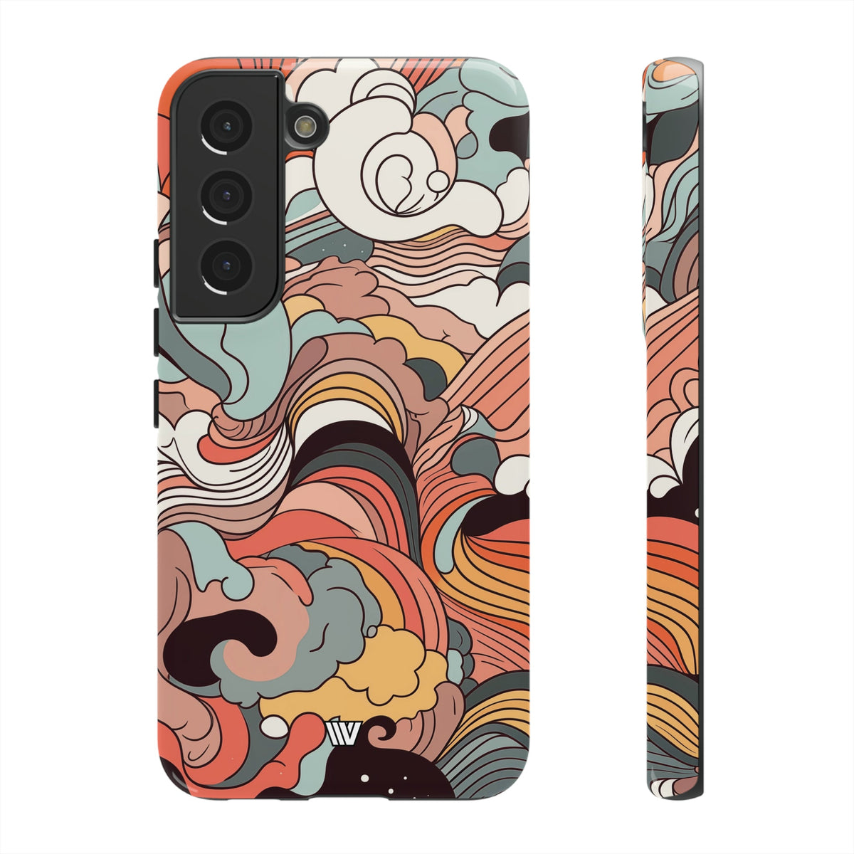 Abstract Doodle Clouds Tough Phone Case