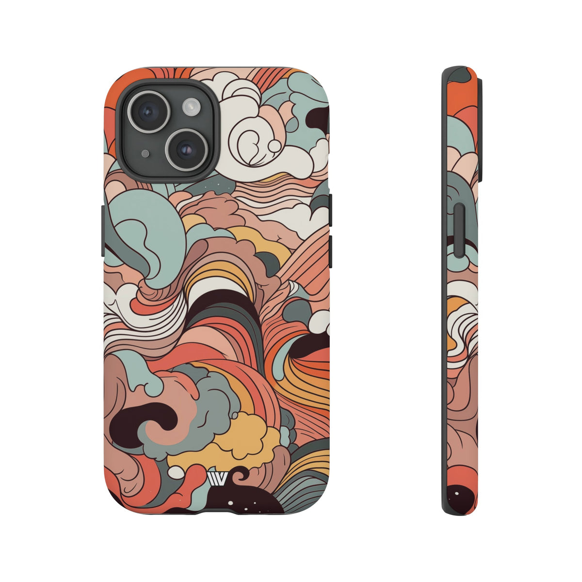 Abstract Doodle Clouds Tough Phone Case