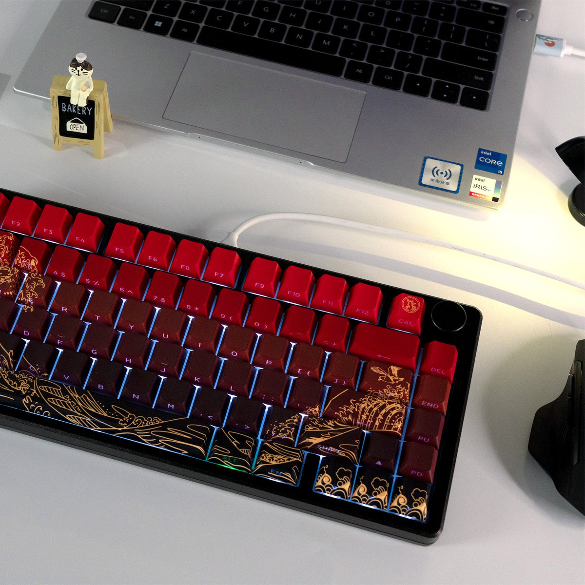 Wave of Kanagawa Cherry Profile Side Print Dye-sub PBT Keycap Set XVX