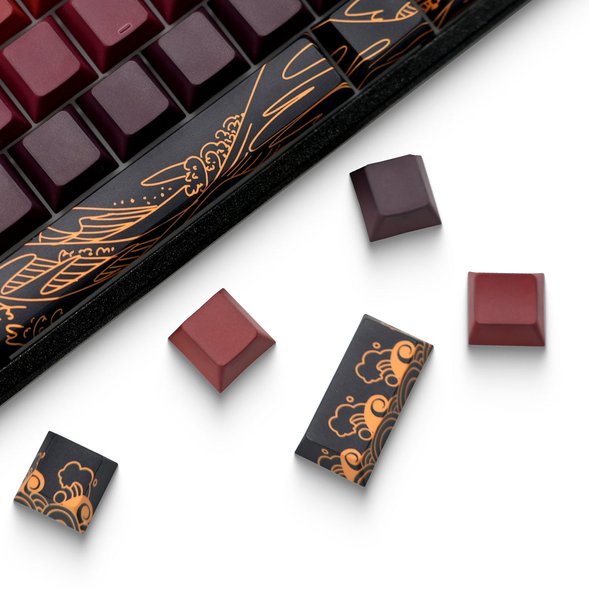 Wave of Kanagawa Cherry Profile Side Print Dye-sub PBT Keycap Set XVX