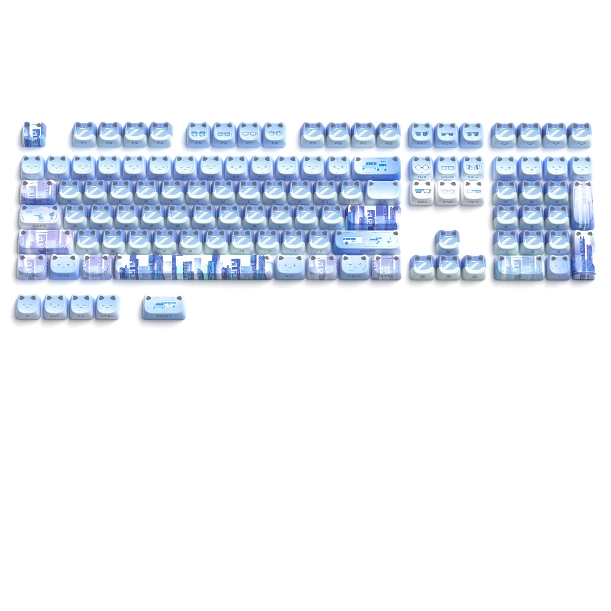 XVX Lumicat MAO Profile Side-Printed Shine-Through 113-Key Keycap Set