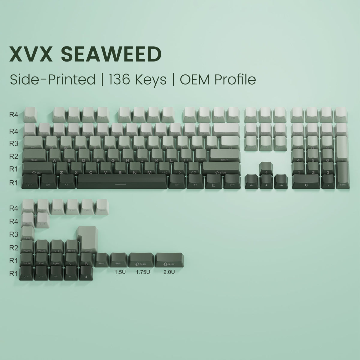 XVX Gradient Side-Printed OEM Profile PBT Keycap Set