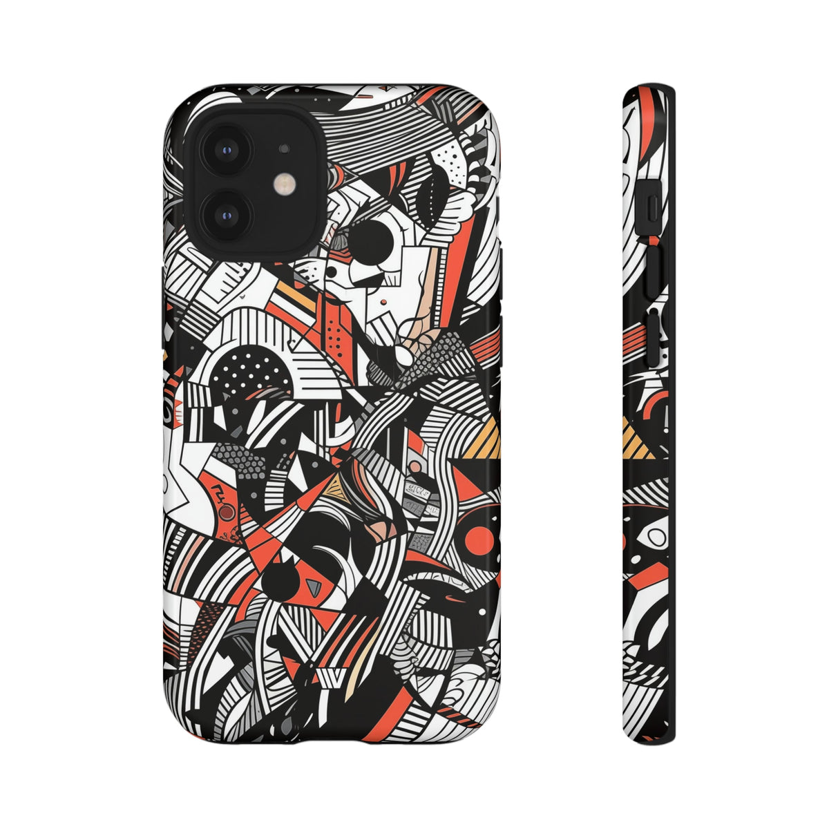 Abstract Doodle Tough Phone Case Dual-Layer Protection