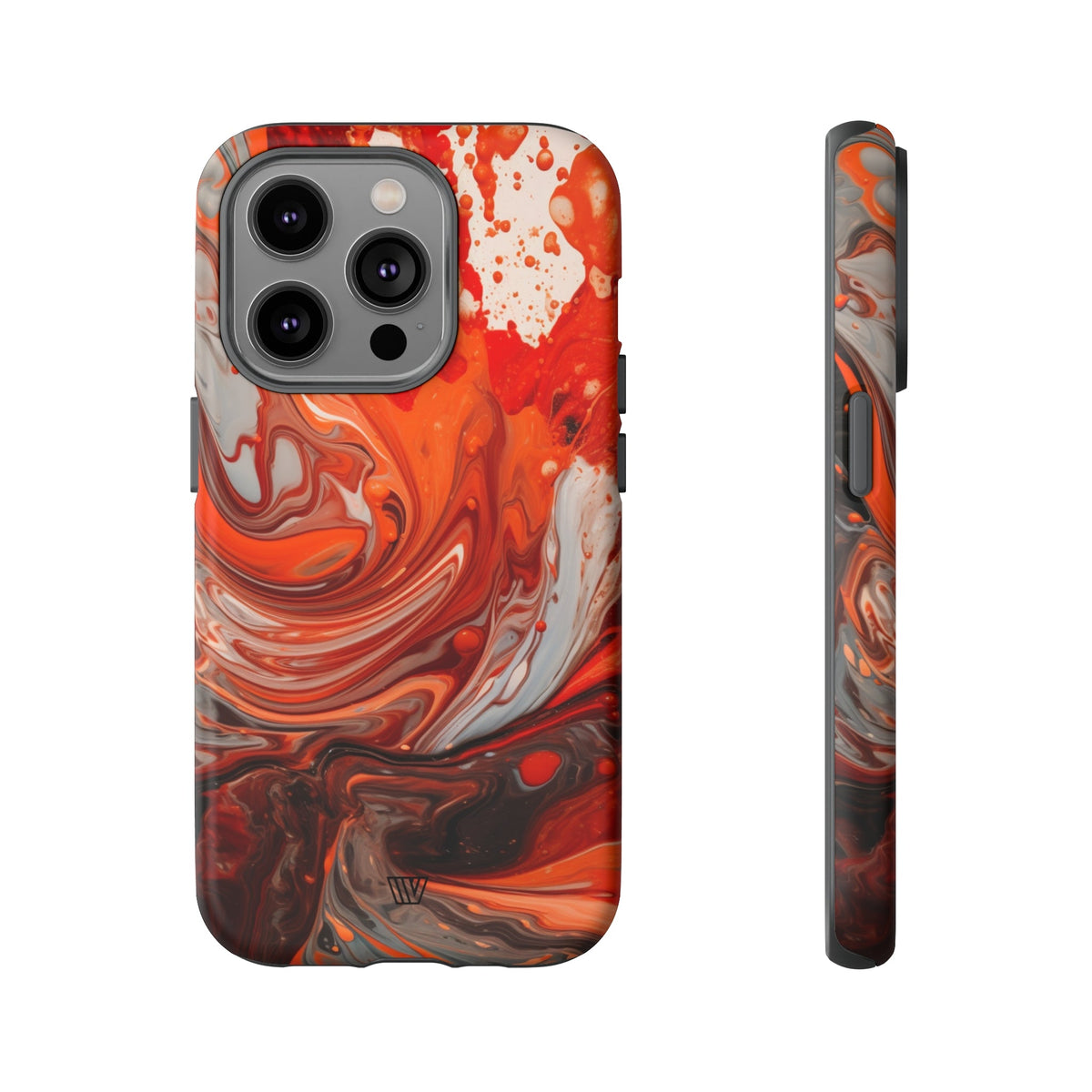 White Fire Paint Swirl Tough Phone Case