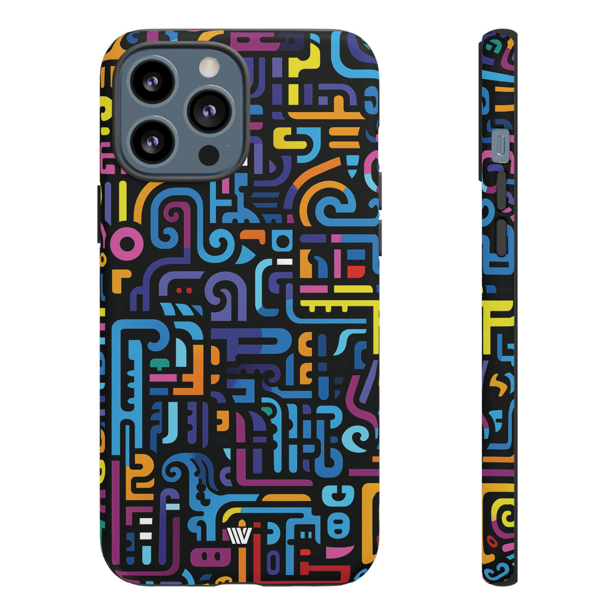 Tough Phone Case Dual-Layer Impact Resistant NEON GLYPHS