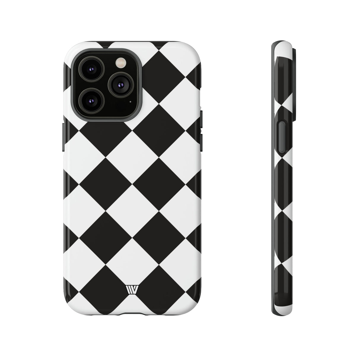 Black & White Diamond Tough Phone Case Dual-layer Protection