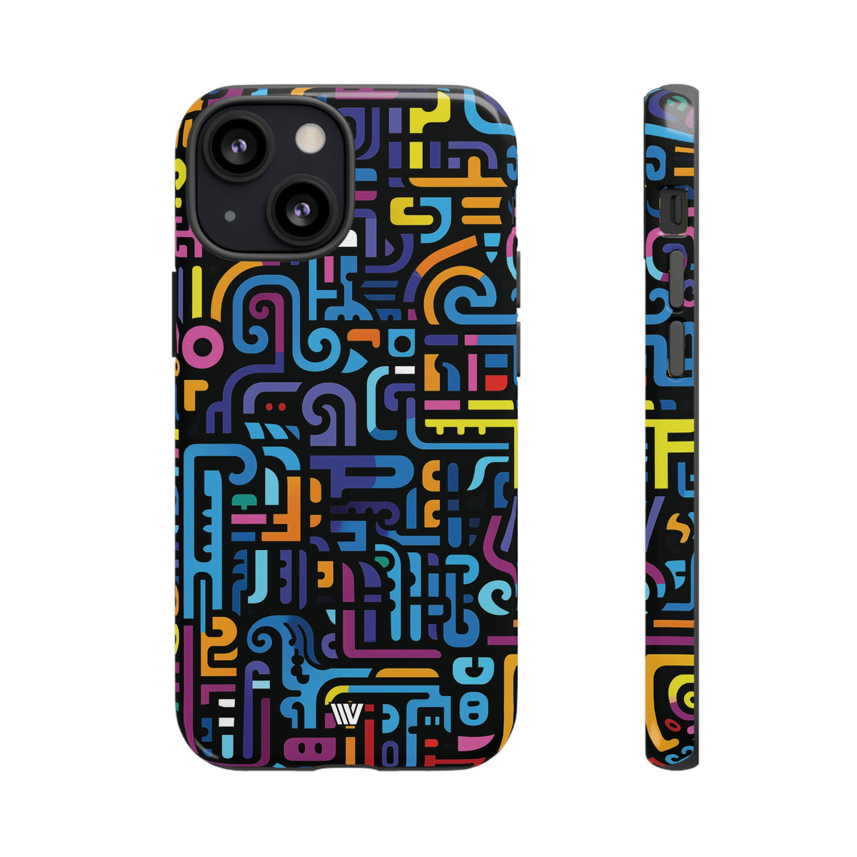 Tough Phone Case Dual-Layer Impact Resistant NEON GLYPHS