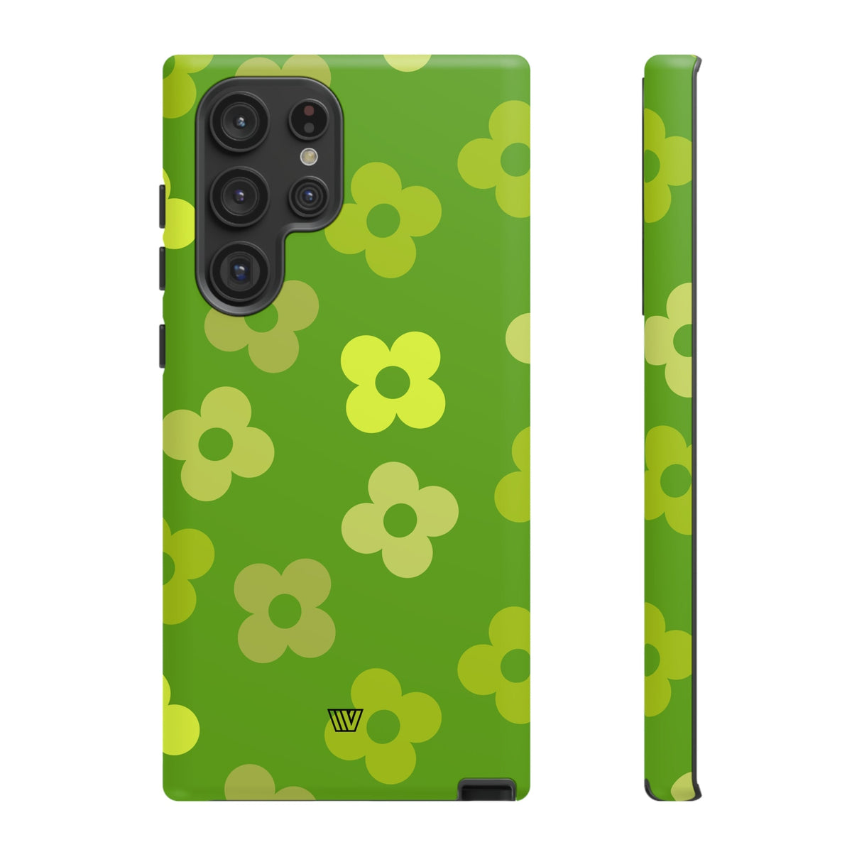 Green Retro Flowers Tough Phone Case