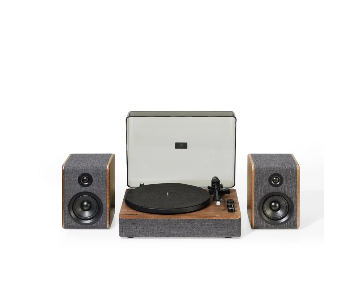 Crosley Nocturne 2-Speed Record Player With Speakers - Charcoal-NEW
