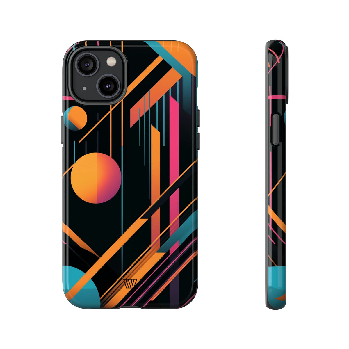 Tough Phone Case Dual-Layer Impact Resistant BOLD RETRO LINES
