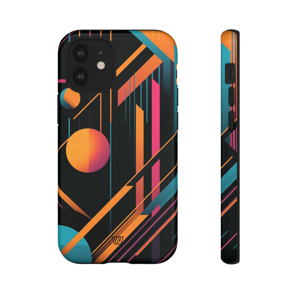 Tough Phone Case Dual-Layer Impact Resistant BOLD RETRO LINES
