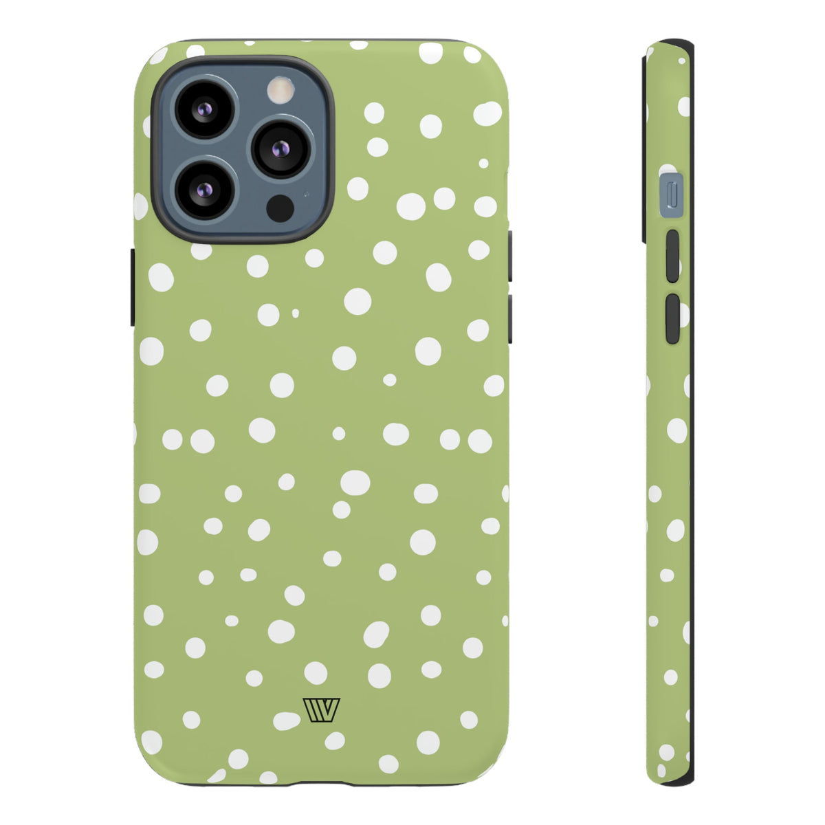 Tough Phone Case Dual-Layer Protection PALE OLIVE DOTS