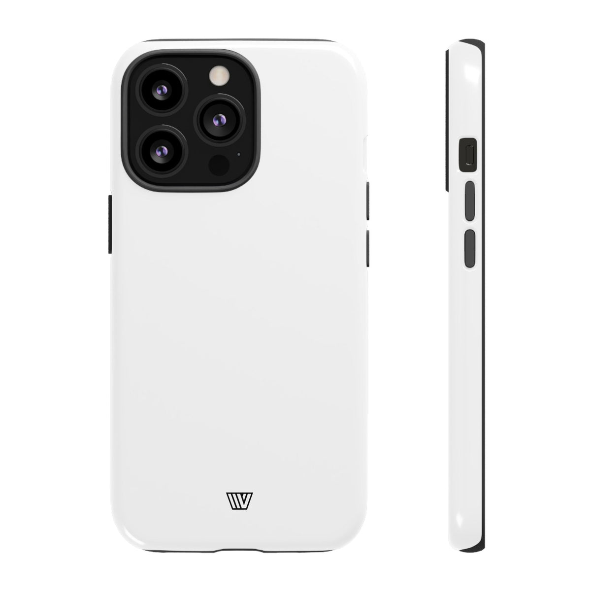 All White Tough Phone Case Protective Dual-Layer Polycarbonate Shell
