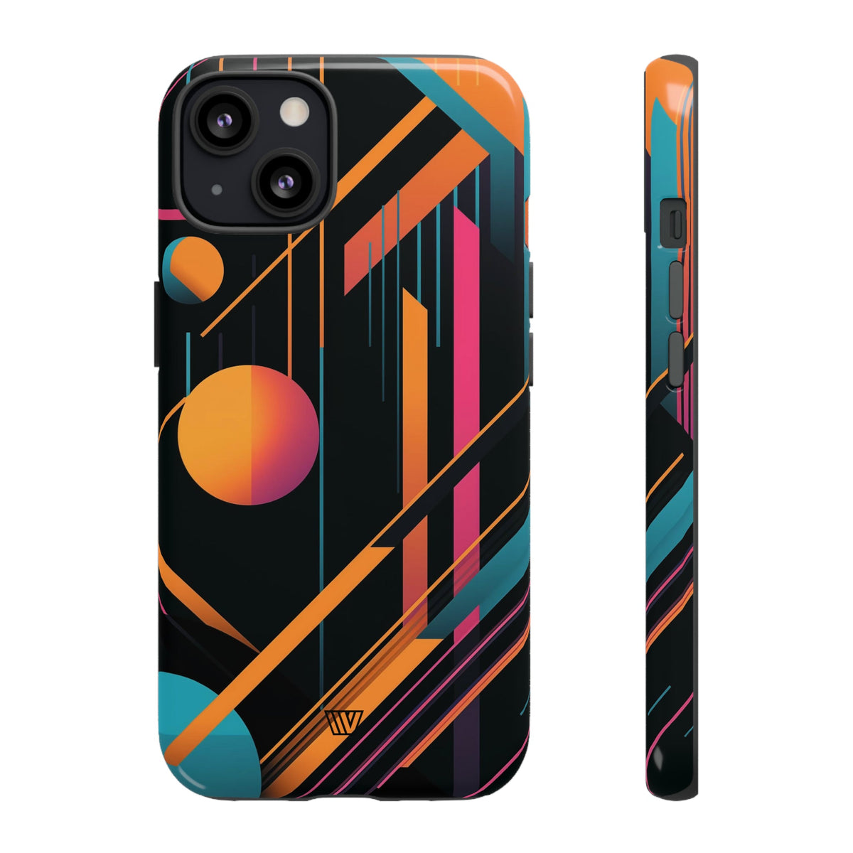 Tough Phone Case Dual-Layer Impact Resistant BOLD RETRO LINES