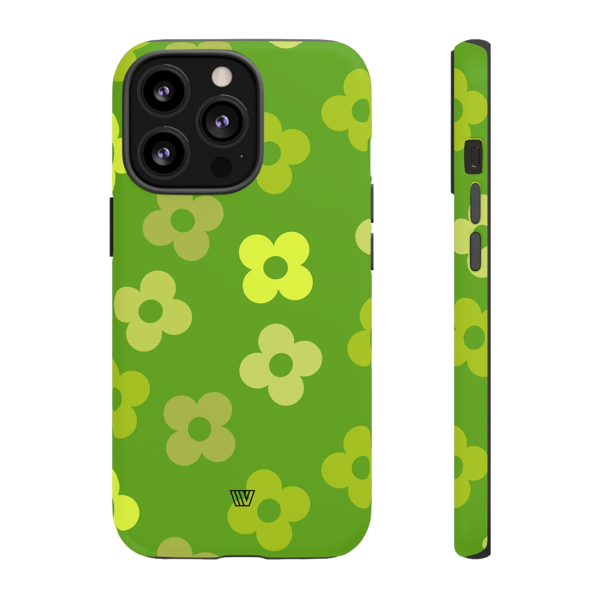 Green Retro Flowers Tough Phone Case