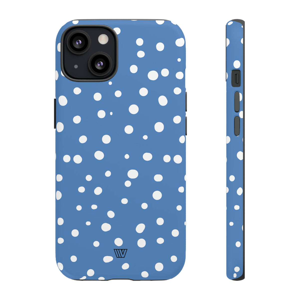 Dusty Blue Dots Tough Phone Case Dual-Layer Protection