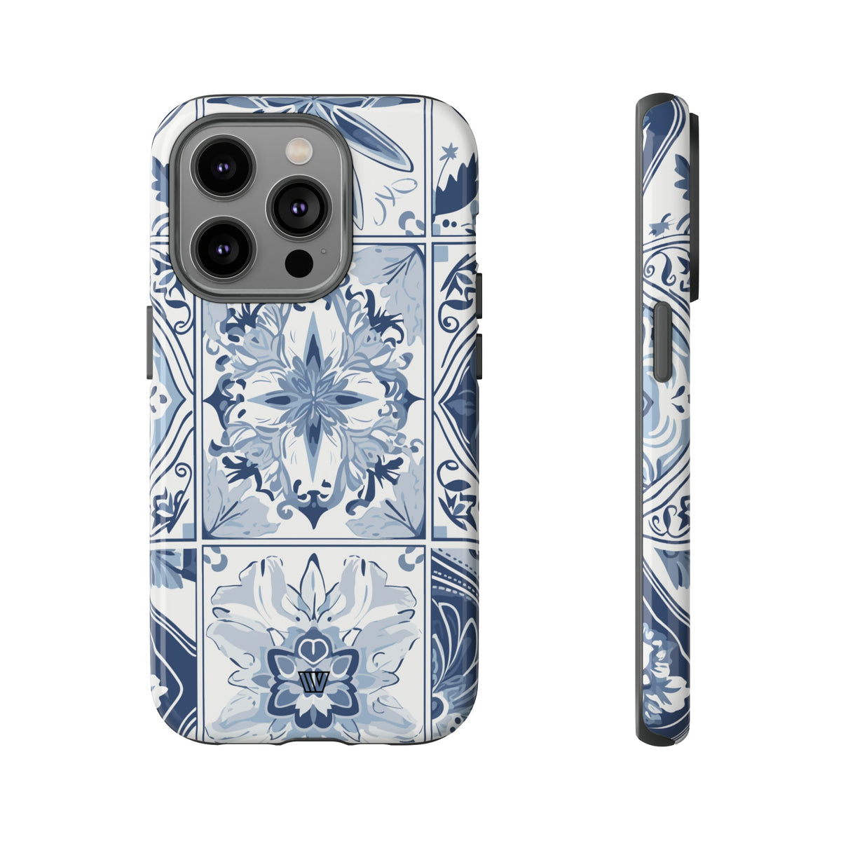 Blue White Tile Tough Impact-Resistant Phone Case