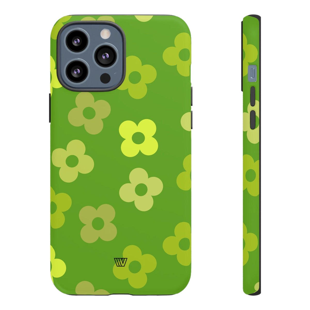 Green Retro Flowers Tough Phone Case