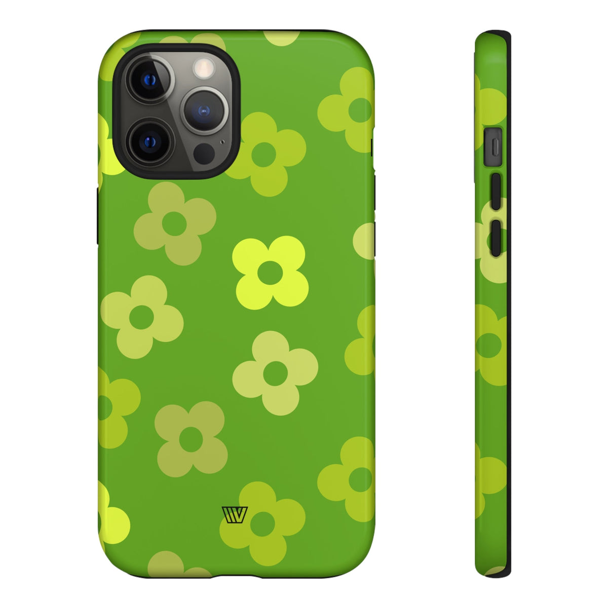 Green Retro Flowers Tough Phone Case