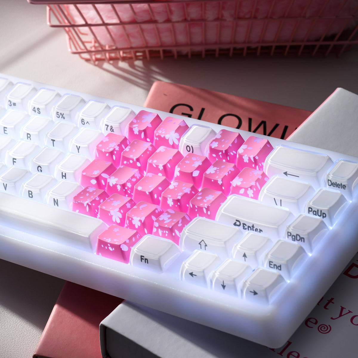 FlutterBloom Heart Layout 21-Key Artisan Keycap Set XVX