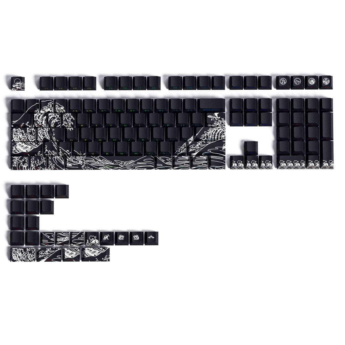 Wave of Kanagawa Cherry Profile Side Print Dye-sub PBT Keycap Set XVX