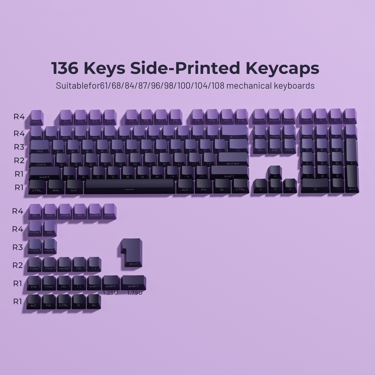 XVX Gradient Side-Printed OEM Profile PBT Keycap Set