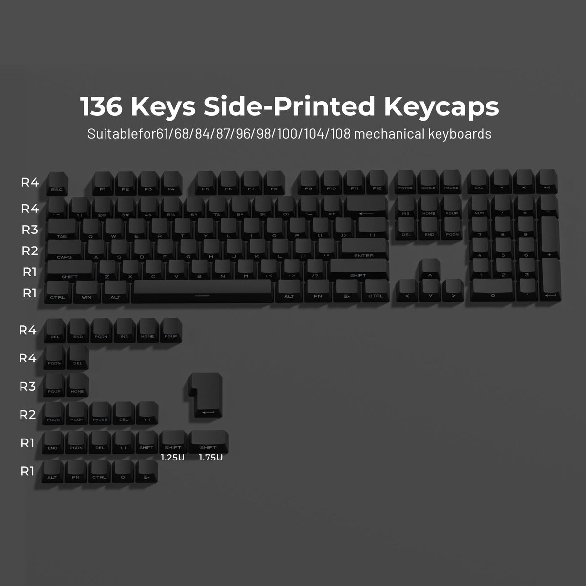XVX Gradient Side-Printed OEM Profile PBT Keycap Set
