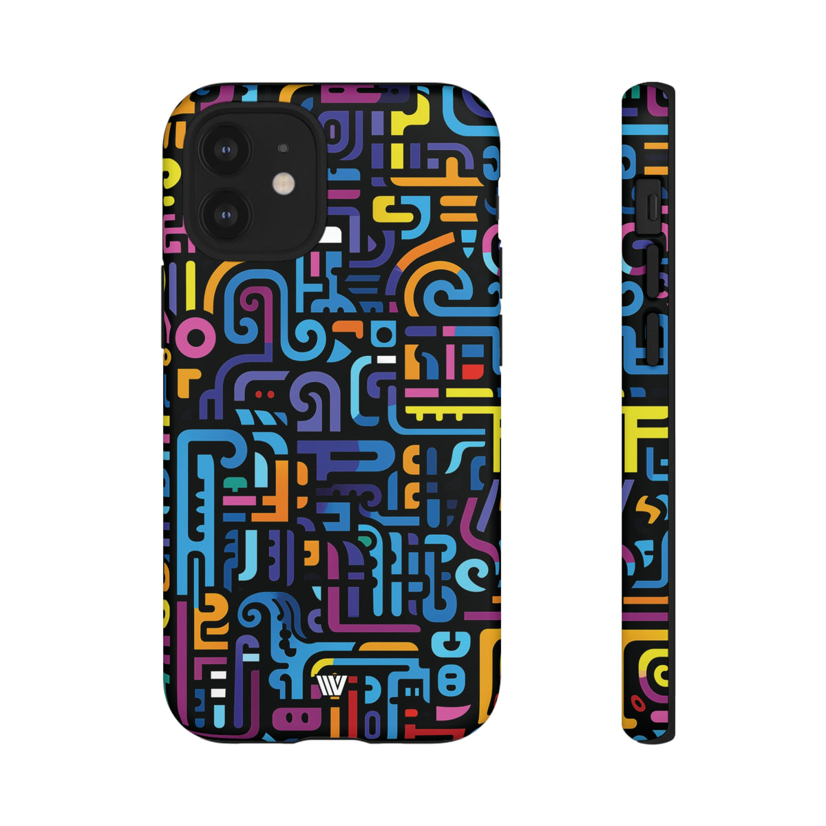 Tough Phone Case Dual-Layer Impact Resistant NEON GLYPHS