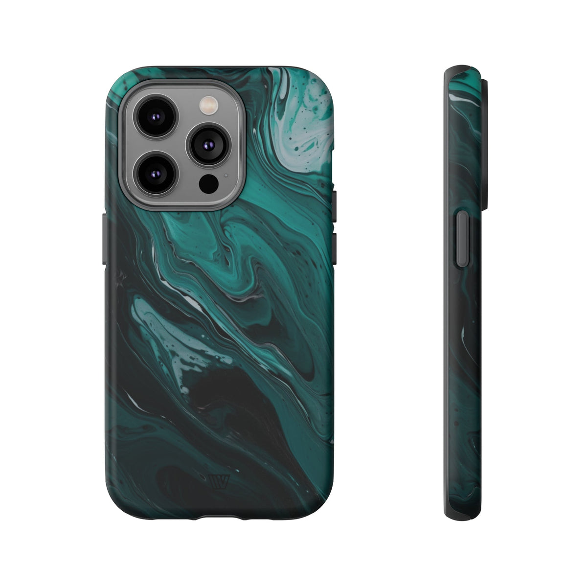 Teal Paint Swirl Tough Phone Case