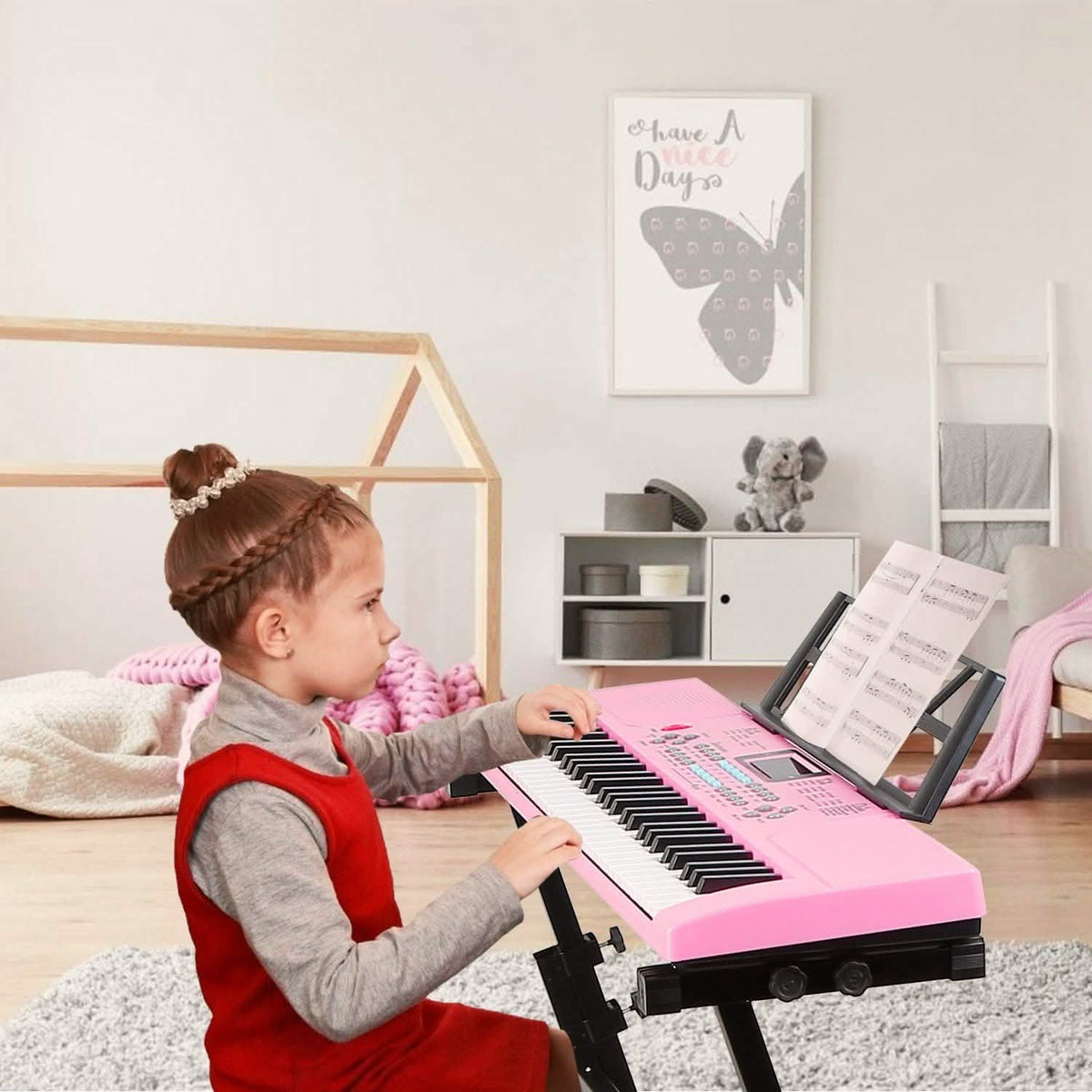 61 Keys Digital Electronic Keyboard with 16 Tones and 10 Rhythms