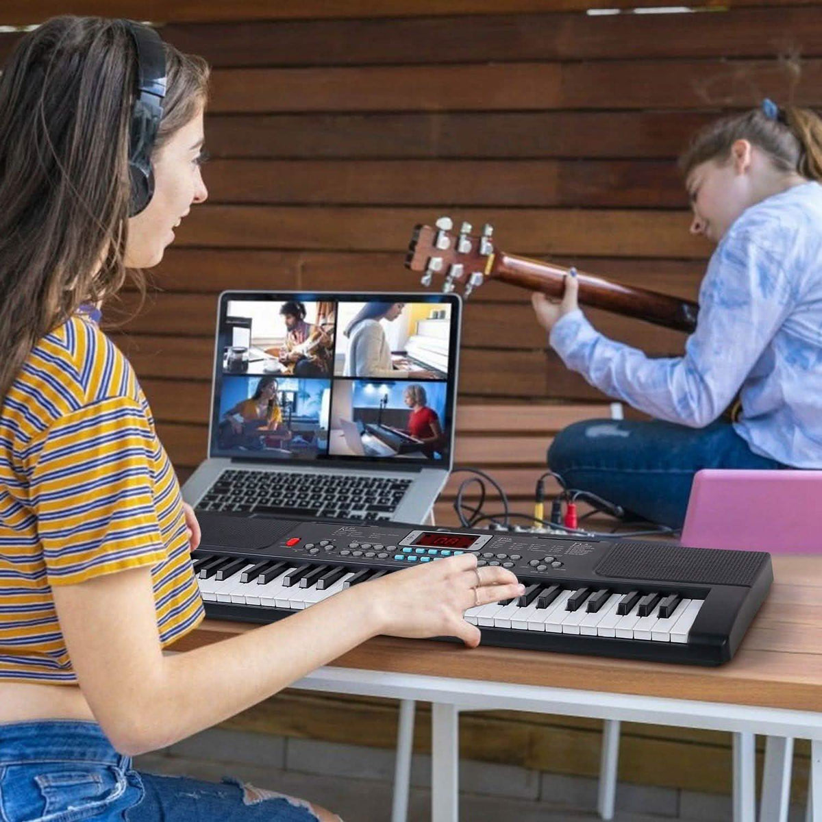 61 Keys Digital Electronic Keyboard with 16 Tones and 10 Rhythms