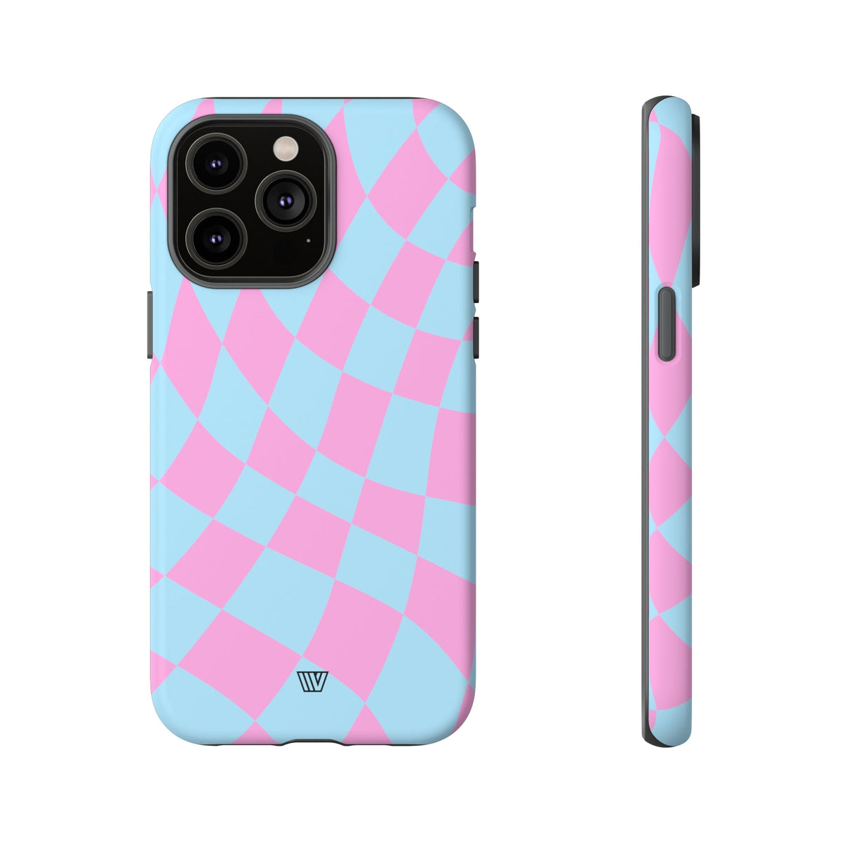 Blue Pink Curvy Checkerboard Tough Phone Case Trovvve