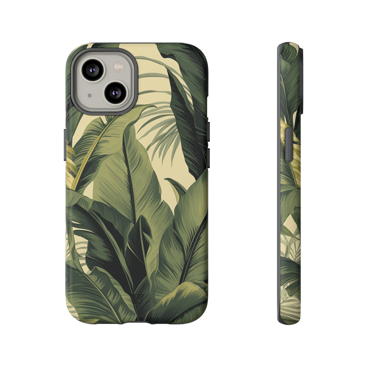 Tropical Leaves Tough Phone Case Dual-Layer Protection