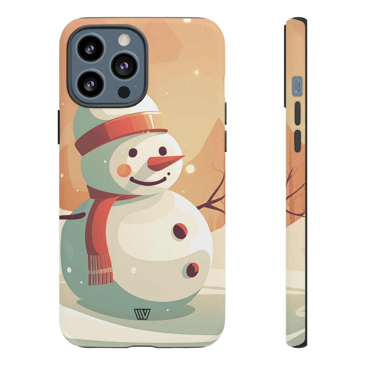 Tough Phone Case Impact Resistant Polycarbonate Dual-Layer SUNSET SNOWMAN