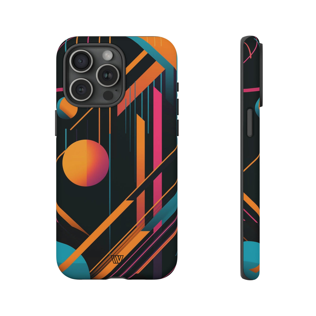 Tough Phone Case Dual-Layer Impact Resistant BOLD RETRO LINES