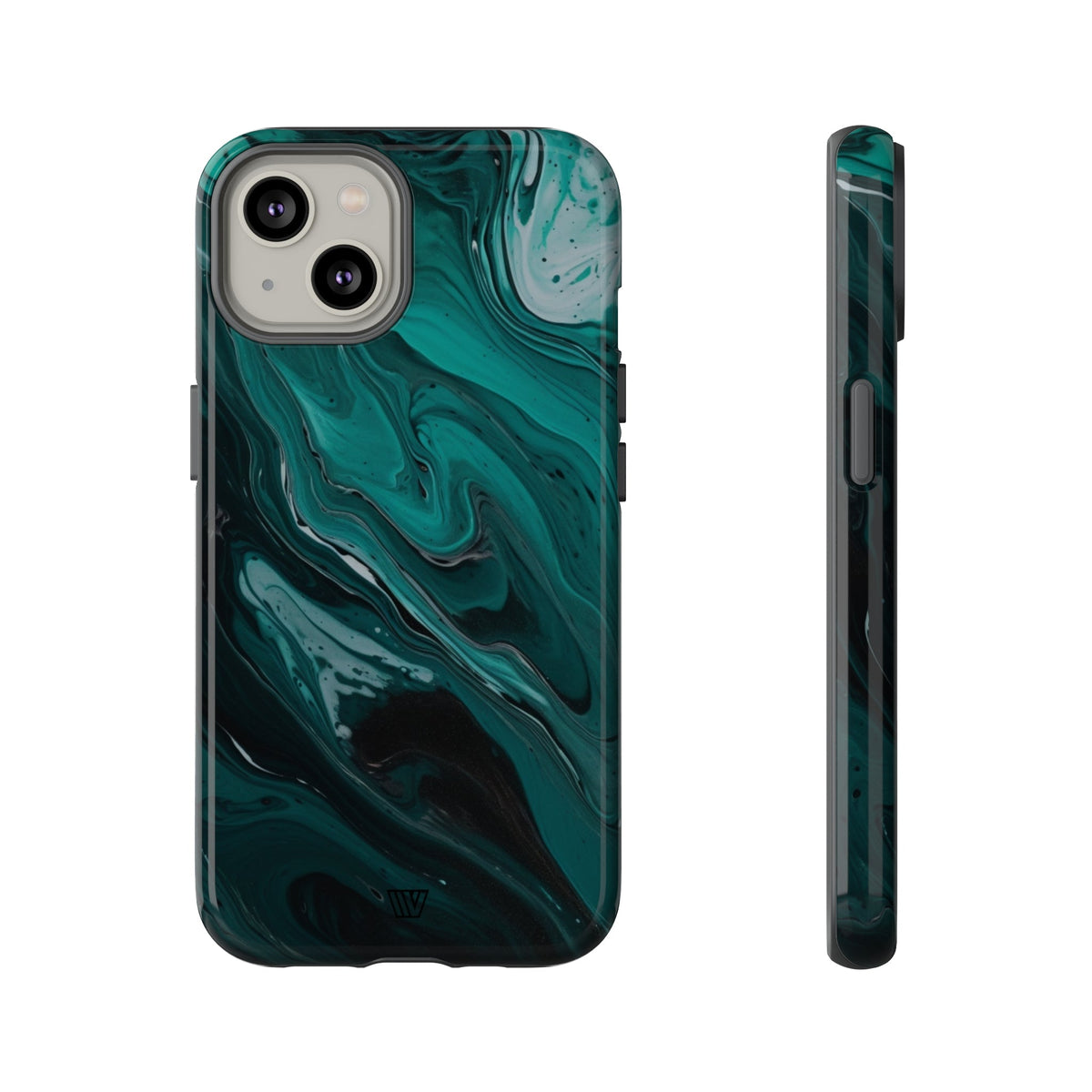 Teal Paint Swirl Tough Phone Case