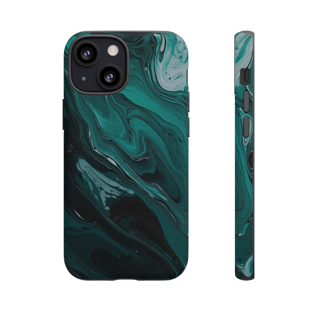 Teal Paint Swirl Tough Phone Case