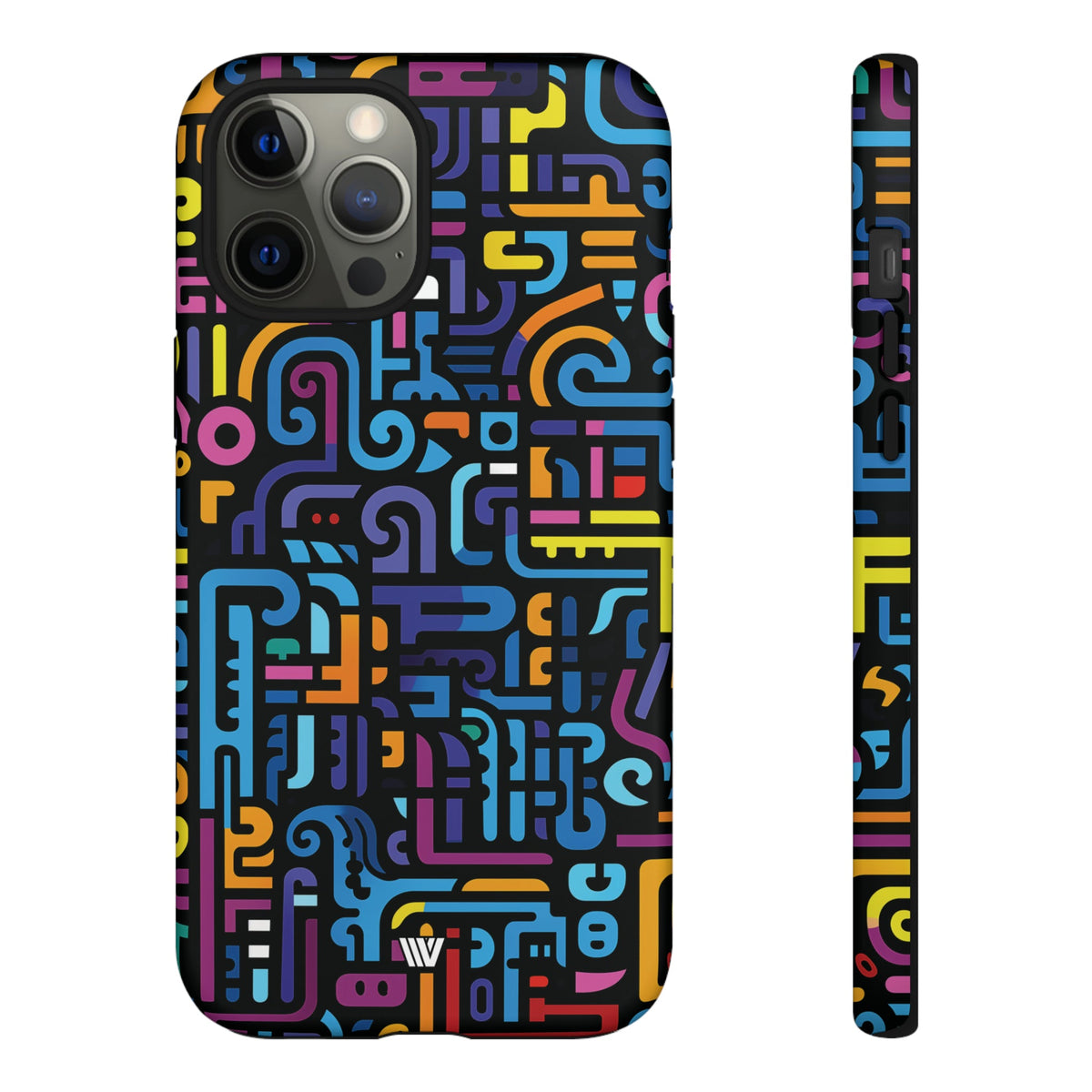 Tough Phone Case Dual-Layer Impact Resistant NEON GLYPHS