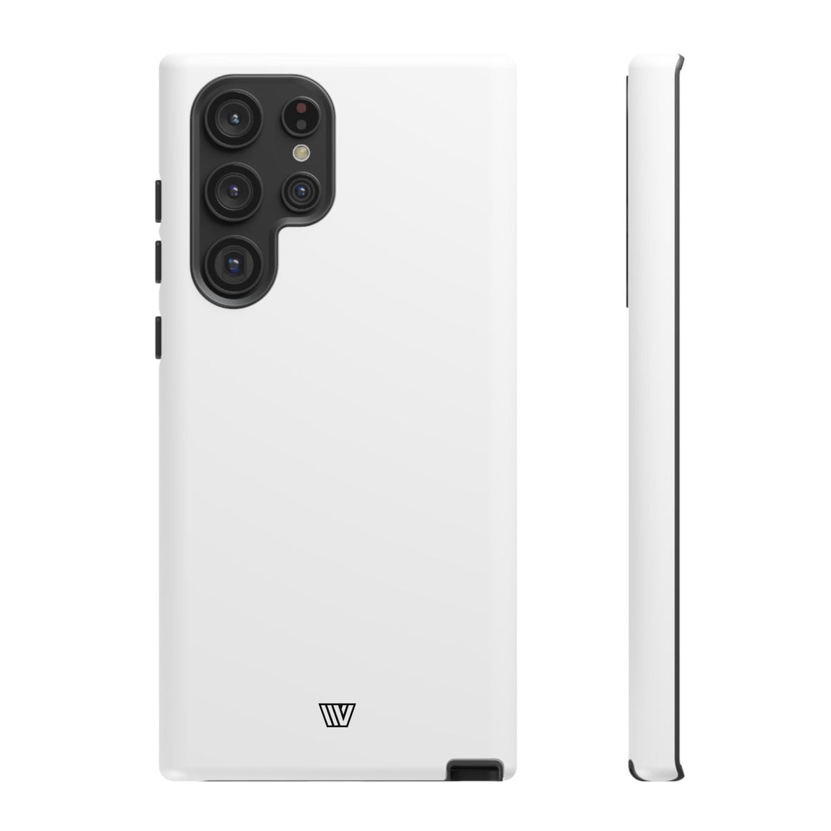 All White Tough Phone Case Protective Dual-Layer Polycarbonate Shell