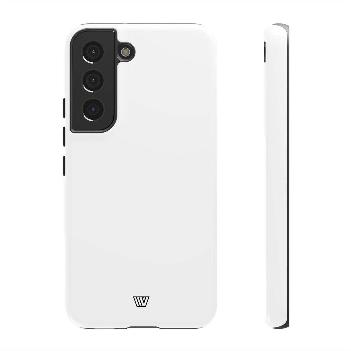 All White Tough Phone Case Protective Dual-Layer Polycarbonate Shell