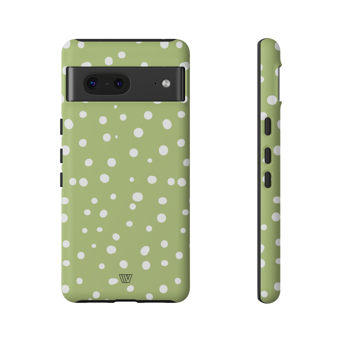 Tough Phone Case Dual-Layer Protection PALE OLIVE DOTS