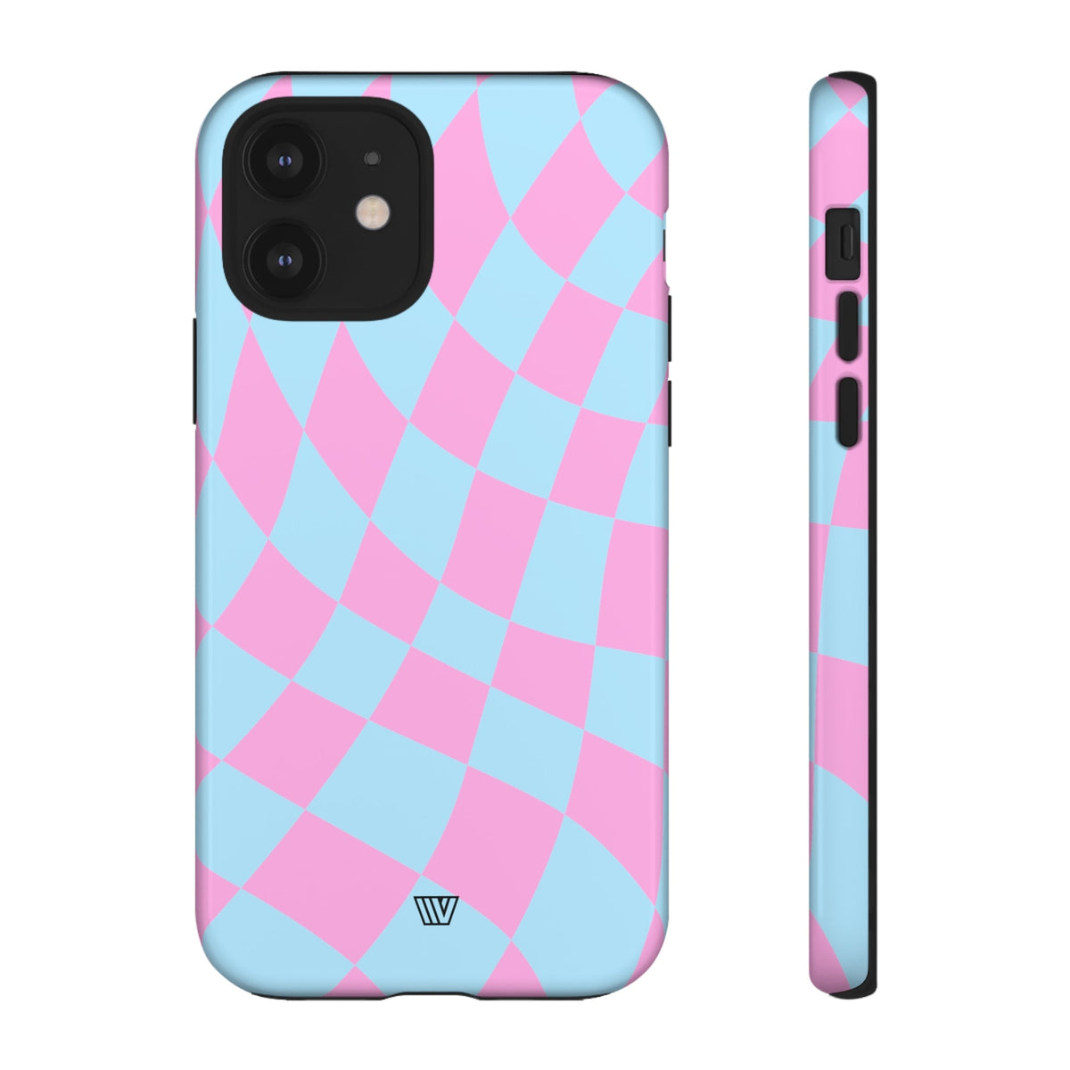 Blue Pink Curvy Checkerboard Tough Phone Case Trovvve