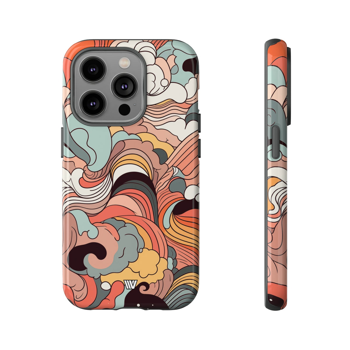 Abstract Doodle Clouds Tough Phone Case