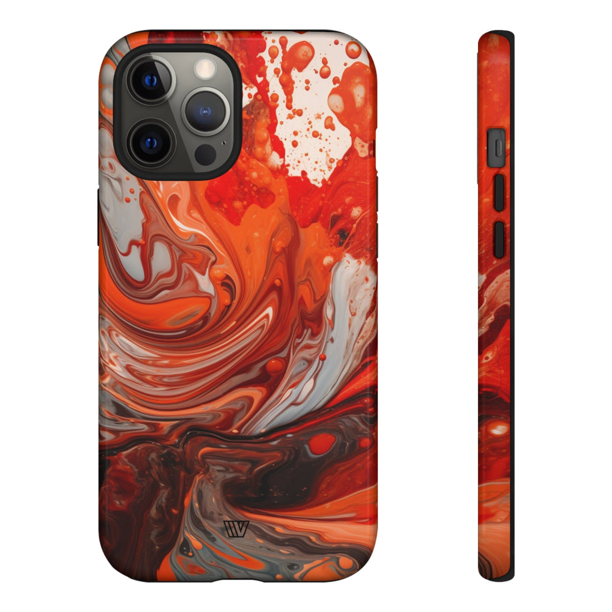 White Fire Paint Swirl Tough Phone Case