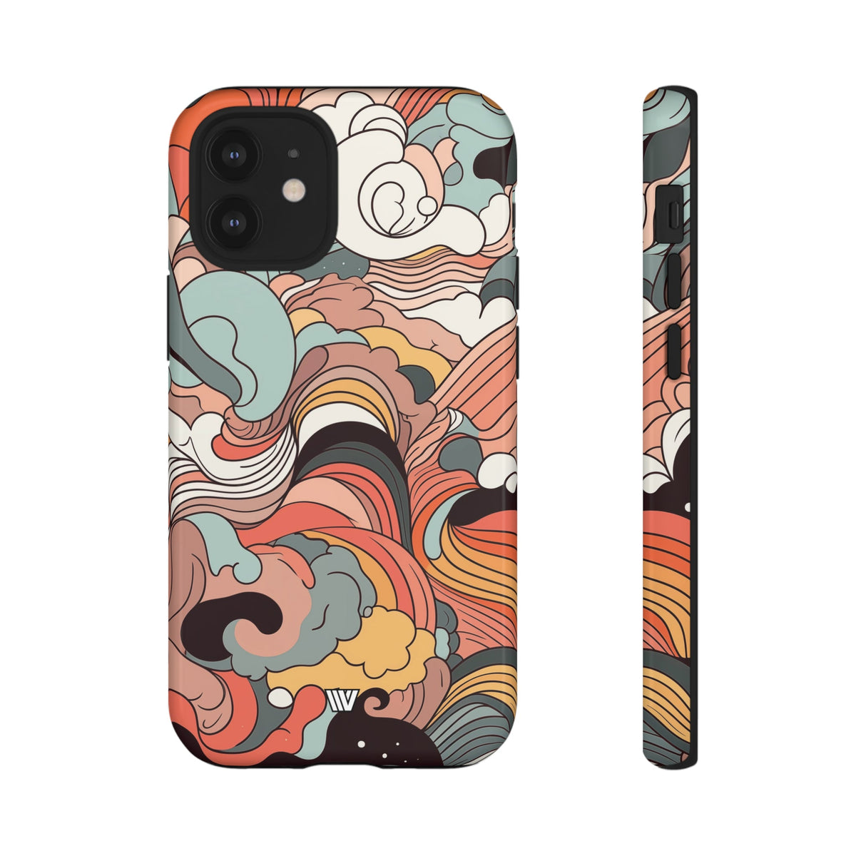 Abstract Doodle Clouds Tough Phone Case