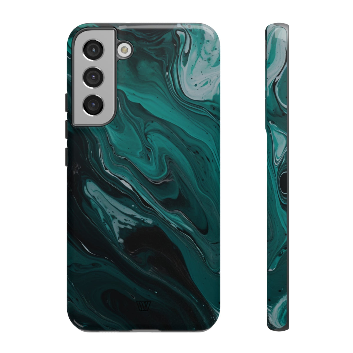 Teal Paint Swirl Tough Phone Case
